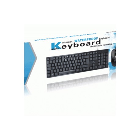 KIT TECLADO Y MOUSE ALAMBRICO WATERPROOF ST.01