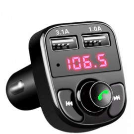 Transmisor Fm Bluetooth Auto Manos Libres Cargador 2 Usb 3.1